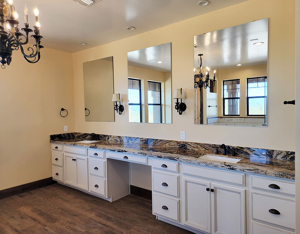 Custom kitchen in Queen Creek AZ home, designed by Resurrection Builders, Phoenix custom home builder.